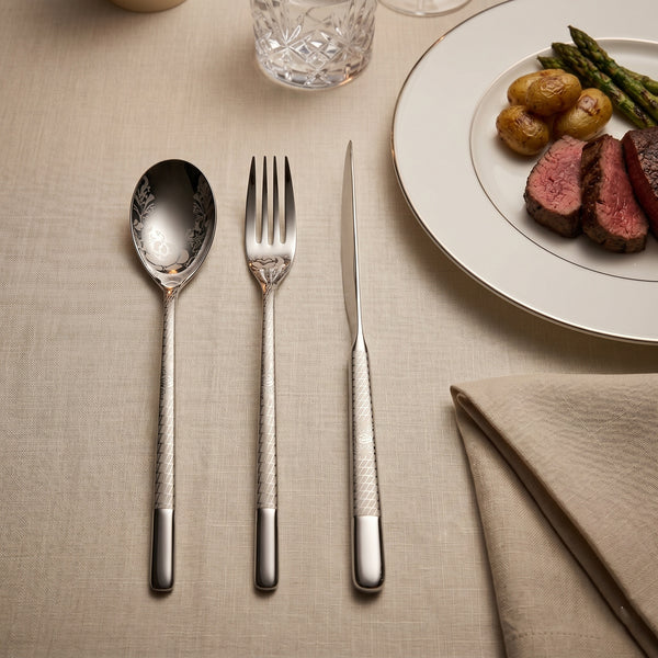 أرشا شنطة ملاعق استانلس فضي بصمة ليزر 86 قطعة