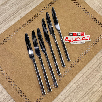 طقم 6 سكينة مائدة استانلس فضي