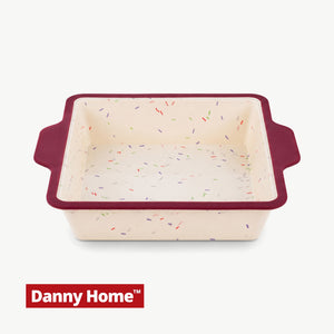 داني هوم صينية خبز سيليكون مربعة أبيض وبينك 27 × 23 سم