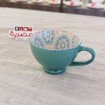 داني هوم مج شوربة بورسلين بنقشة تركواز 355 مل