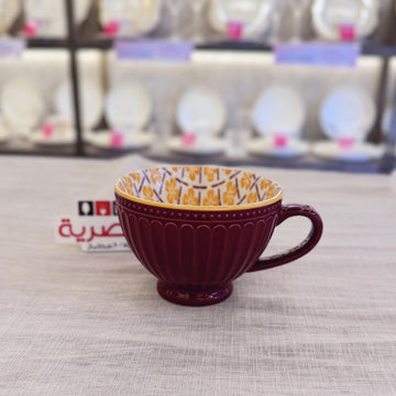 داني هوم مج شوربة بورسلين مضلع نبيتي 355 مل