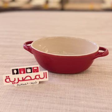 داني هوم طاجن بورسلين أحمر سادة بيضاوي 23 سم