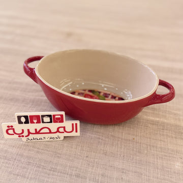 داني هوم طاجن بورسلين أحمر سادة بيضاوي 23 سم