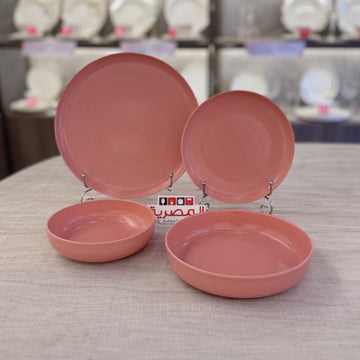 تولو طقم عشاء بورسلين 24 قطعة روز مط تركي