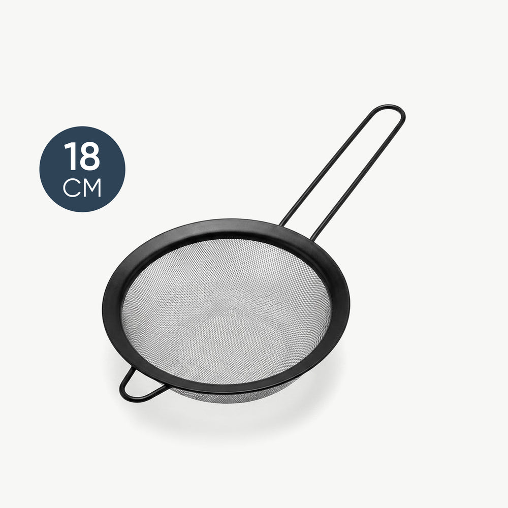 مصفاة استانلس أسود 18 سم