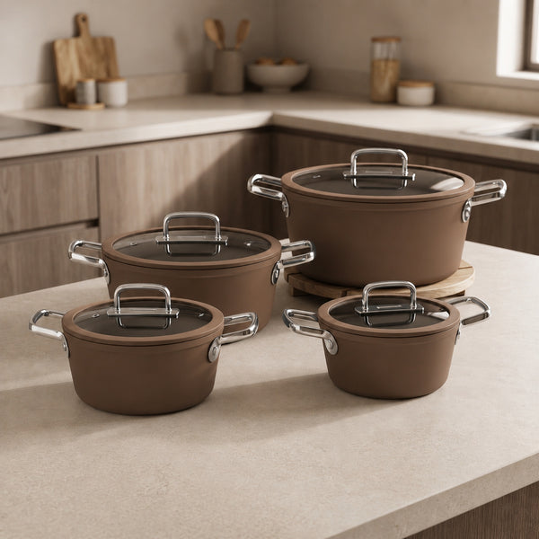 إيكوتن طقم حلل جرانيت 11 قطعة بني تركي