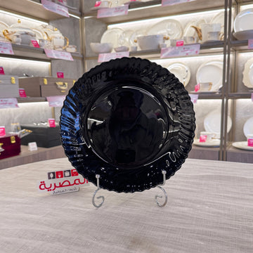 طبق مسطح أركوبال أسود مدور مضلع