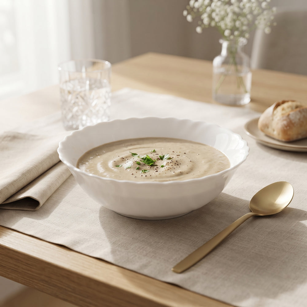 بولة أركوبال صغيرة بيضاء مدورة مضلعة
