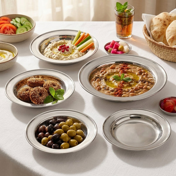 طبق فول غويط استانلس فضي 17 سم