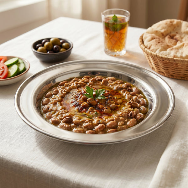 طبق فول غويط استانلس فضي 22 سم