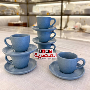 داني هوم طقم قهوة بورسلين مدور 12 قطعة لبني