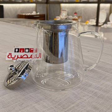 داني هوم براد زجاج حراري بفلتر وغطاء استانلس مدور 850 مل