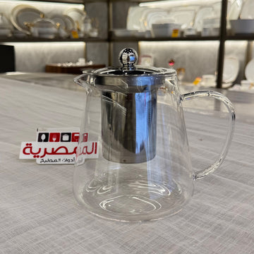 داني هوم براد زجاج حراري بفلتر وغطاء استانلس مدور 850 مل