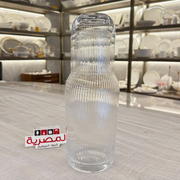 داني هوم قارورة مياه زجاج بغطاء كوب شفافة 2 قطعة 1300 مل