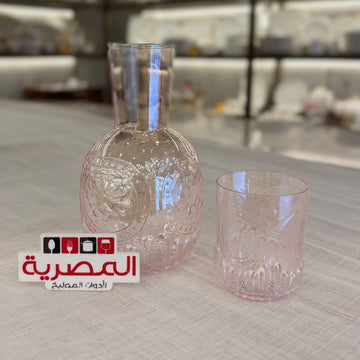داني هوم قارورة مياه زجاج بغطاء كوب بينك 2 قطعة 900 مل