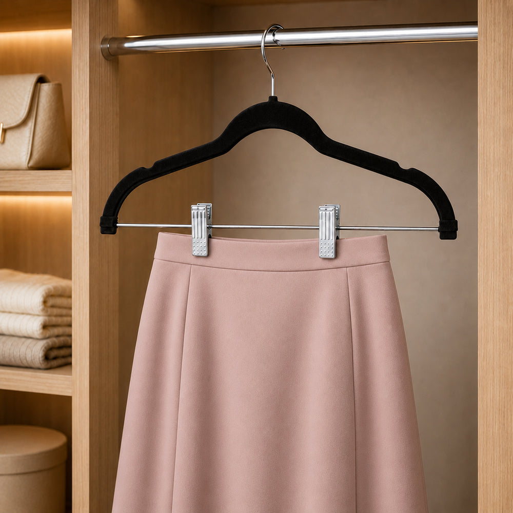 داني هوم طقم 3 شماعات بمشبك قطيفة × معدن أسود